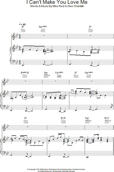 open zoom image for I Can't Make You Love Me - Piano/Vocal/Guitar, New, Main