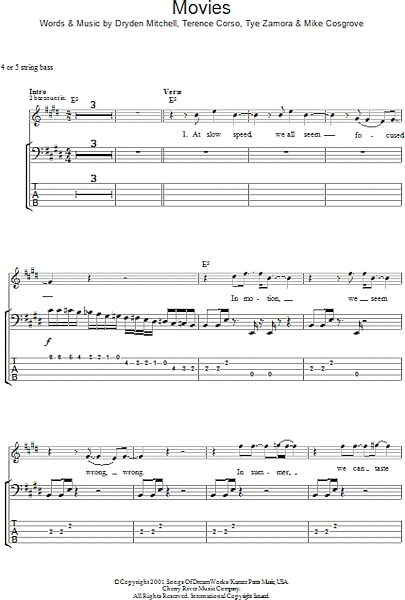 open zoom image for Movies - Bass Tab, New, Main
