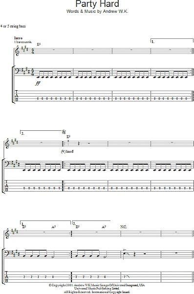 open zoom image for Party Hard - Bass Tab, New, Main