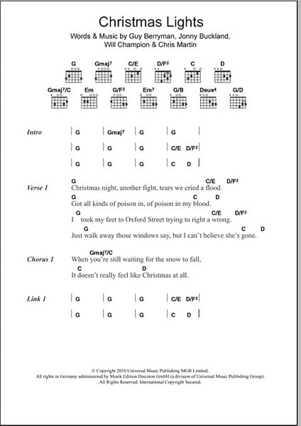 open zoom image for Christmas Lights - Guitar Chords/Lyrics, New, Main