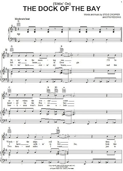 open zoom image for (Sittin' On) The Dock Of The Bay - Piano/Vocal/Guitar, New, Main