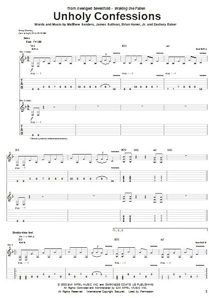 open zoom image for Unholy Confessions - Guitar TAB, New, Main