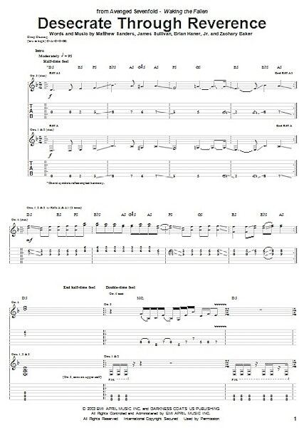 open zoom image for Desecrate Through Reverance - Guitar TAB, New, Main