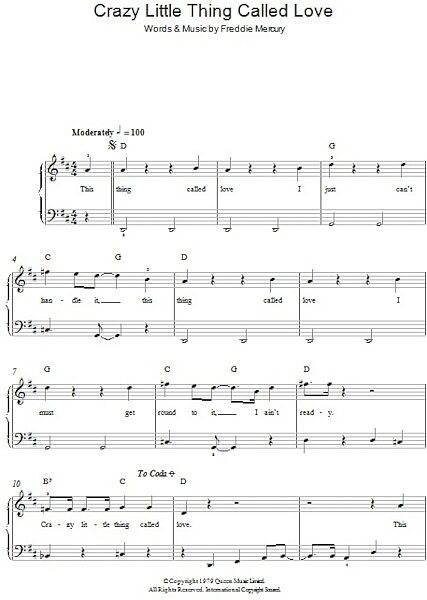open zoom image for Crazy Little Thing Called Love - Easy Piano, New, Main