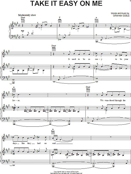 open zoom image for Take It Easy On Me - Piano/Vocal/Guitar, New, Main