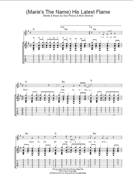 open zoom image for His Latest Flame - Guitar TAB, New, Main