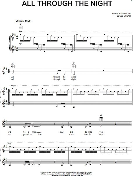 open zoom image for All Through The Night - Piano/Vocal/Guitar, New, Main