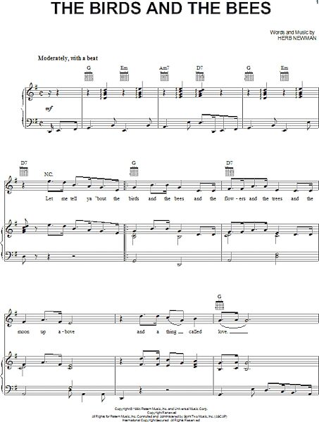 open zoom image for The Birds And The Bees - Piano/Vocal/Guitar, New, Main
