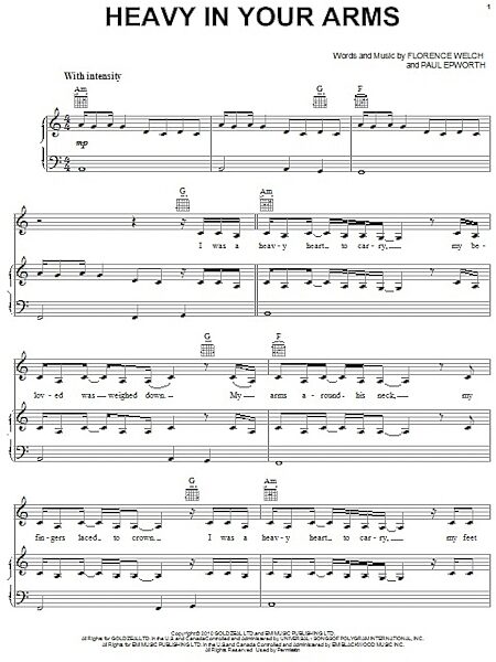 open zoom image for Heavy In Your Arms - Piano/Vocal/Guitar, New, Main