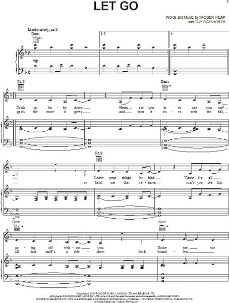 open zoom image for Let Go - Piano/Vocal/Guitar, New, Main
