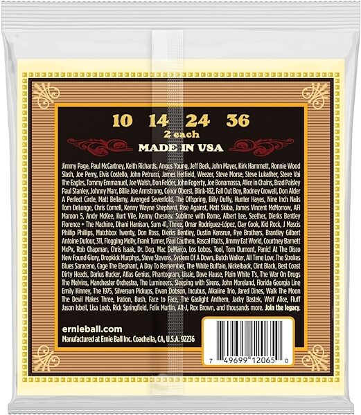 open zoom image for Ernie Ball Earthwood Medium Loop-End 80/20 4-String Mandolin Strings, New, Main Back