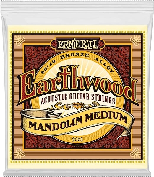 open zoom image for Ernie Ball Earthwood Medium Loop-End 80/20 4-String Mandolin Strings, New, Main