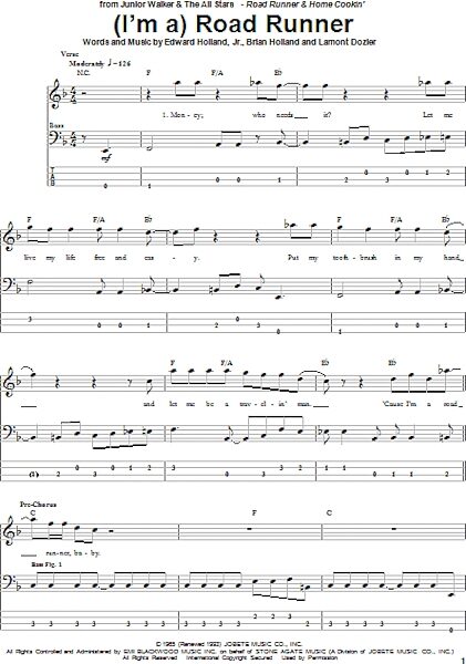 open zoom image for (I'm A) Road Runner - Bass Tab, New, Main