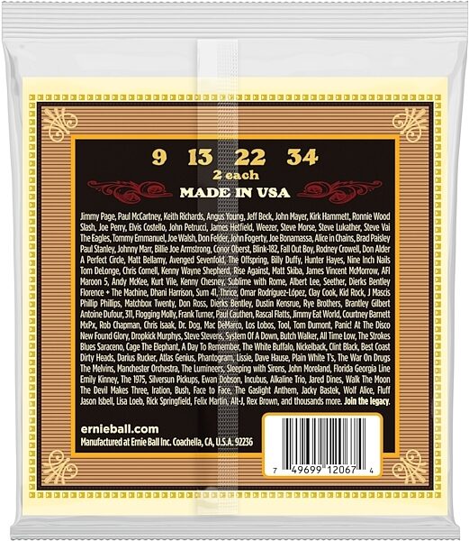 open zoom image for Ernie Ball P02067 Earthwood Mandolin Strings, New, Main Back