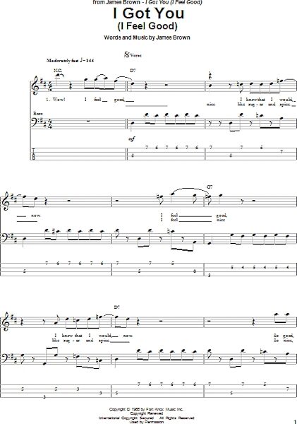 open zoom image for I Got You (I Feel Good) - Bass Tab, New, Main