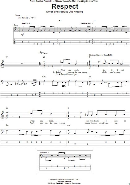 open zoom image for Respect - Bass Tab, New, Main