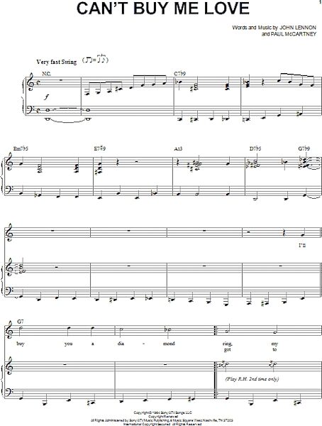 open zoom image for Can't Buy Me Love - Piano Vocal, New, Main