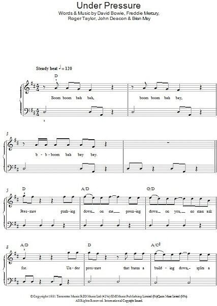 open zoom image for Under Pressure - Easy Piano, New, Main
