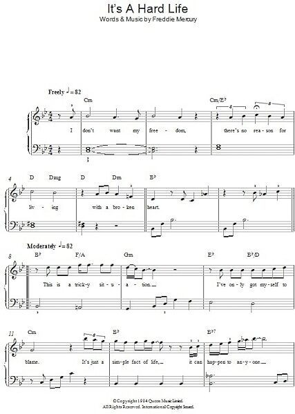 open zoom image for It's A Hard Life - Easy Piano, New, Main