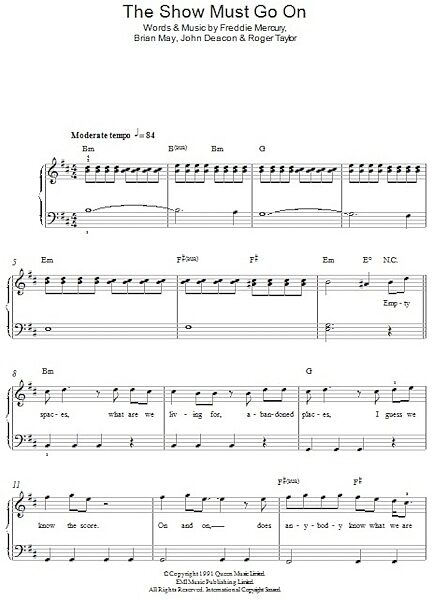 open zoom image for The Show Must Go On - Easy Piano, New, Main
