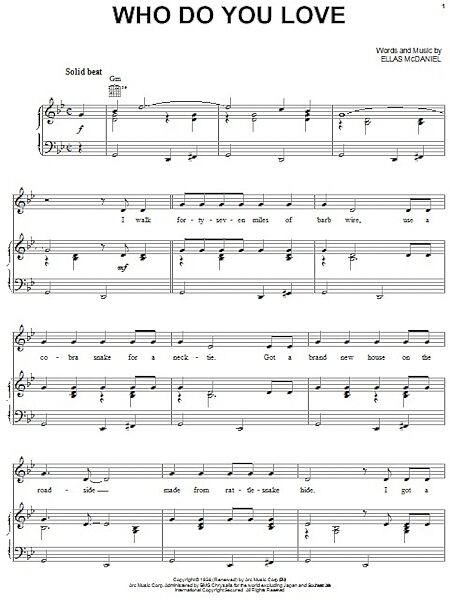 open zoom image for Who Do You Love - Piano/Vocal/Guitar, New, Main