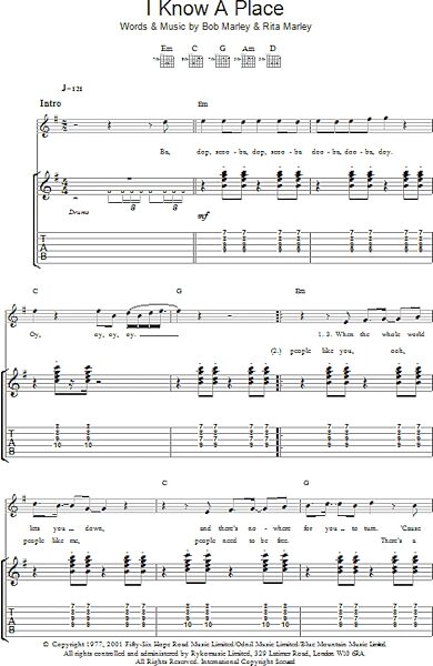 open zoom image for I Know A Place - Guitar TAB, New, Main