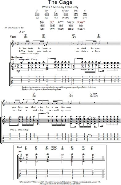 open zoom image for The Cage - Guitar TAB, New, Main