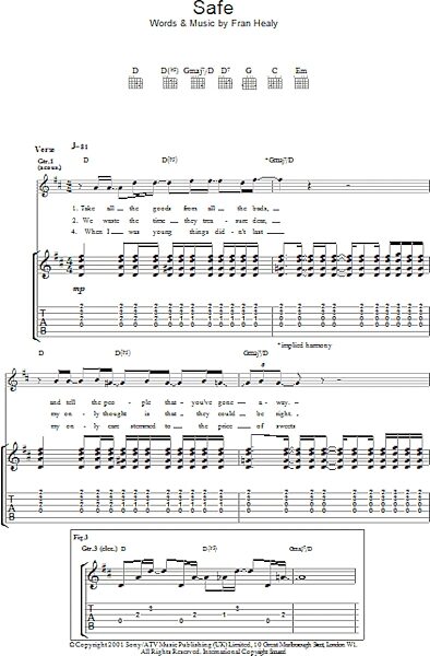 open zoom image for Safe - Guitar TAB, New, Main