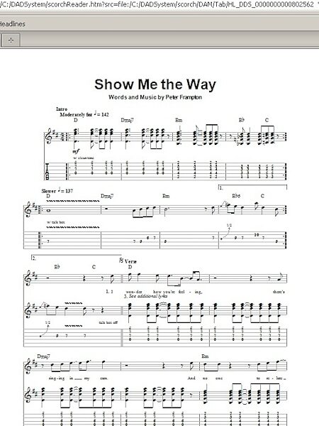 open zoom image for Show Me The Way - Guitar Tab Play-Along, New, Main