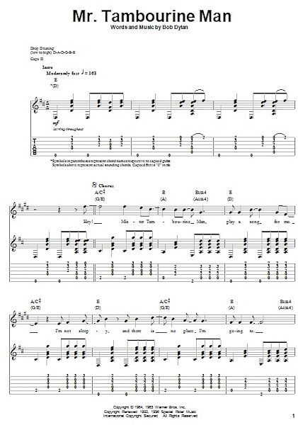 open zoom image for Mr. Tambourine Man - Guitar Tab Play-Along, New, Main