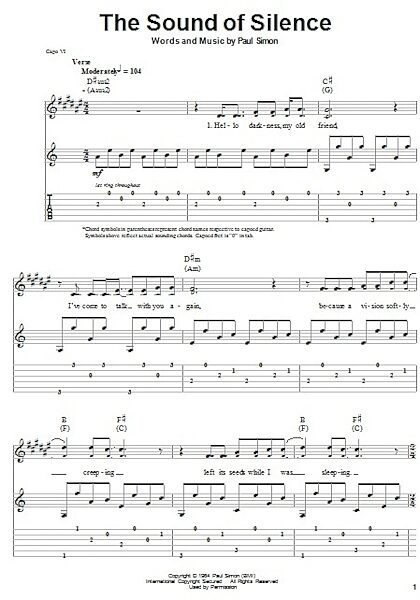open zoom image for The Sound Of Silence - Guitar Tab Play-Along, New, Main