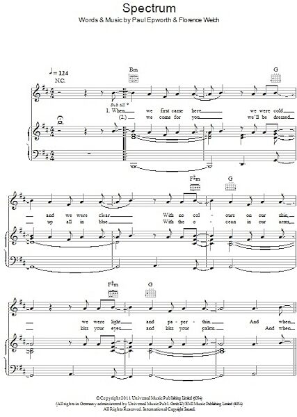 open zoom image for Spectrum - Piano/Vocal/Guitar, New, Main
