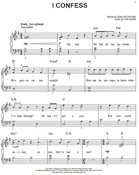 open zoom image for I Confess - Easy Piano, New, Main