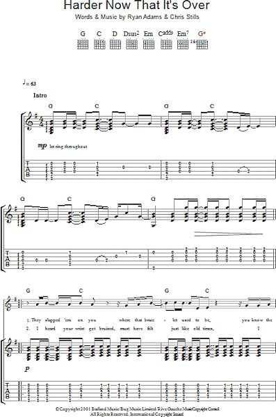 open zoom image for Harder Now That It's Over - Guitar TAB, New, Main