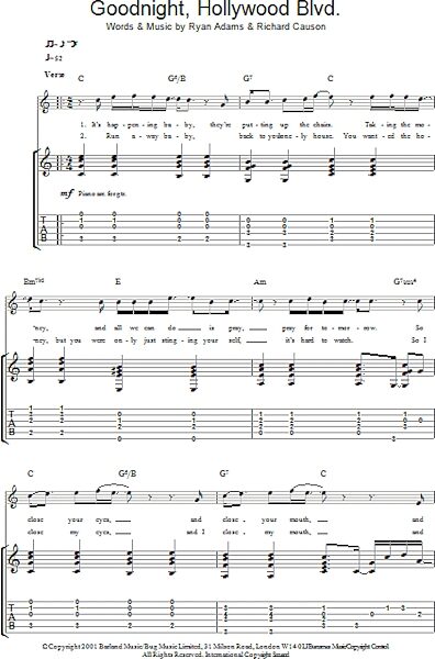 open zoom image for Goodnight, Hollywood Blvd - Guitar TAB, New, Main