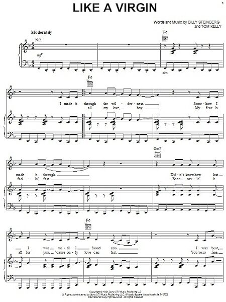 open zoom image for Like A Virgin - Piano/Vocal/Guitar, New, Main