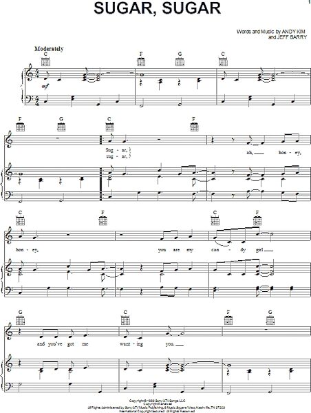 open zoom image for Sugar, Sugar - Piano/Vocal/Guitar, New, Main