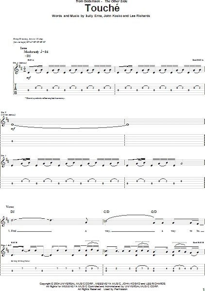open zoom image for Touche - Guitar TAB, New, Main