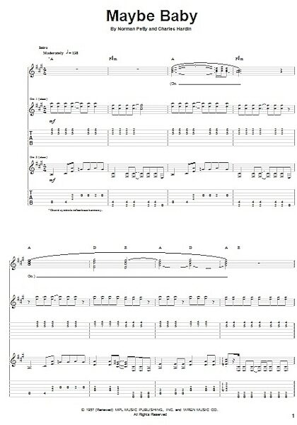 open zoom image for Maybe Baby - Guitar TAB, New, Main