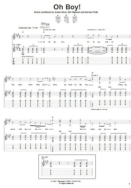 open zoom image for Oh Boy! - Guitar TAB, New, Main