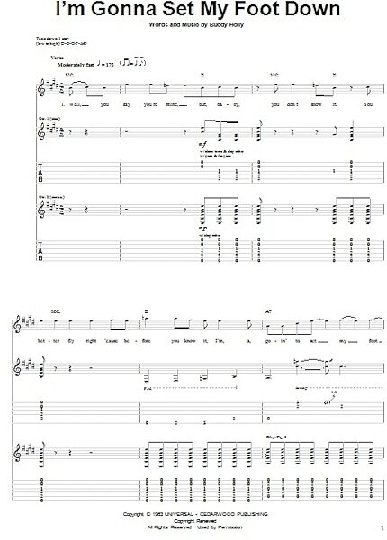 open zoom image for I'm Gonna Set My Foot Down - Guitar TAB, New, Main