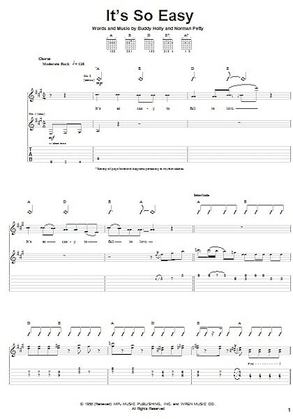 open zoom image for It's So Easy - Guitar TAB, New, Main
