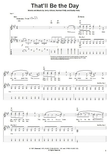 open zoom image for That'll Be The Day - Guitar TAB, New, Main