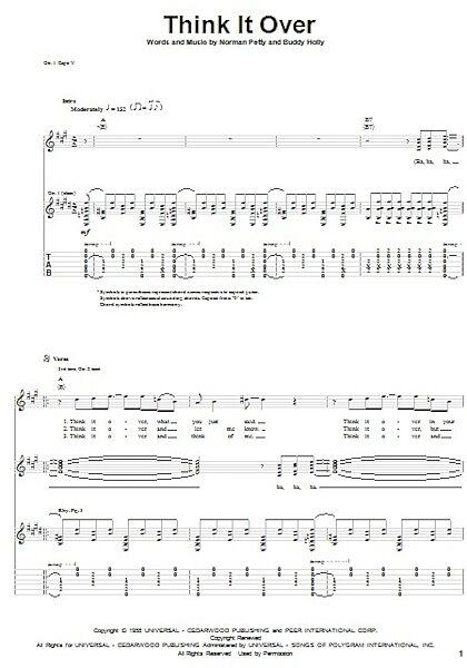 open zoom image for Think It Over - Guitar TAB, New, Main