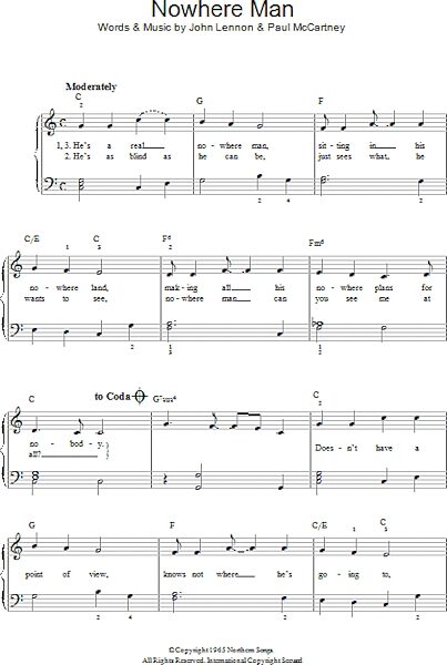 open zoom image for Nowhere Man - Piano/Vocal/Guitar, New, Main