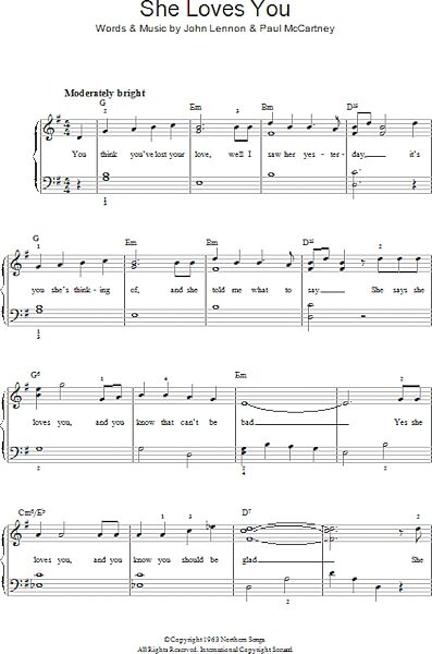open zoom image for She Loves You - Easy Piano, New, Main