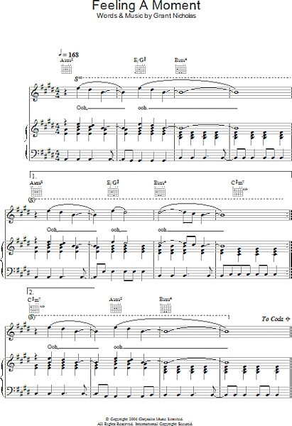 open zoom image for Feeling A Moment - Piano/Vocal/Guitar, New, Main