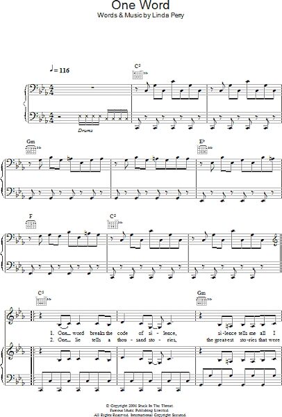 open zoom image for One Word - Piano/Vocal/Guitar, New, Main