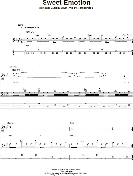 open zoom image for Sweet Emotion - Bass Tab, New, Main