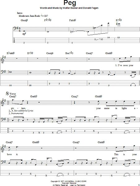 open zoom image for Peg - Bass Tab, New, Main